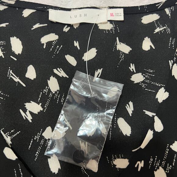 Lush X-LARGE Mila Relaxed Blouse - Stitch Fix Button Up Long Sleeve Elastic Cuff - Picture 6 of 14